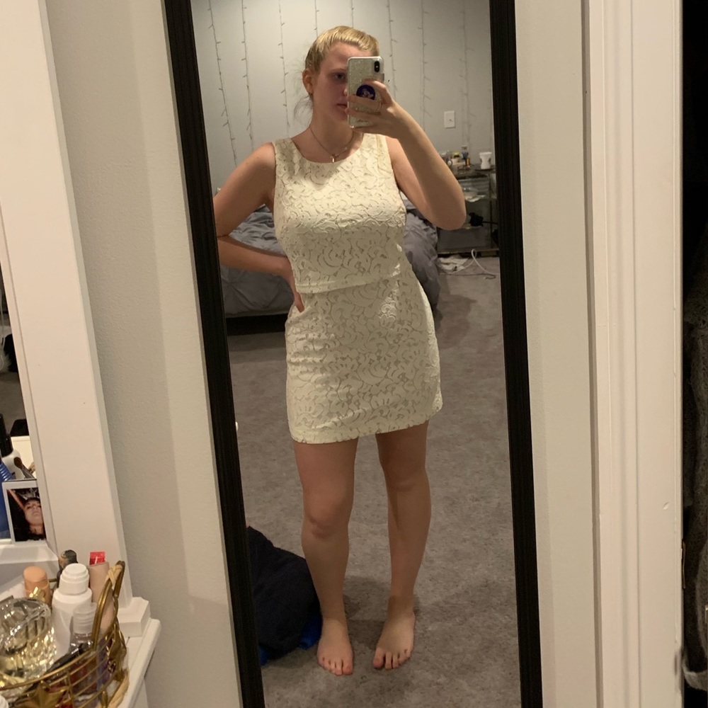 Off White Sharagano Dress